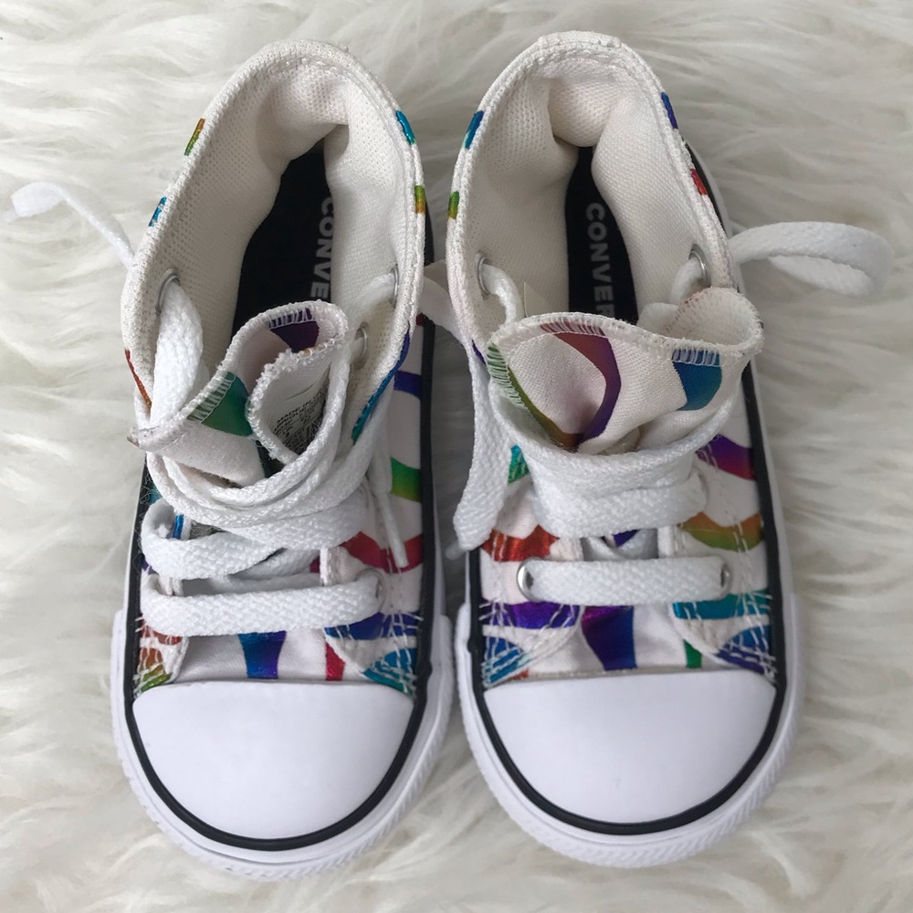 Converse Infant Chuck Taylor All Star High Top Zebra Sneaker Size 6 - Picture 7 of 11